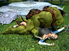 caught by monster goblin